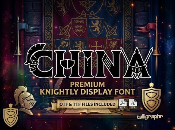 China: A Knightly Display Font for Heroic Web Headlines