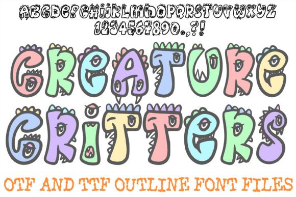 Creature Critters Font: Playful Monster Display Typeface for Handmade Brands