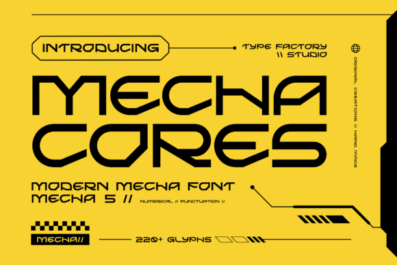 Mecha Cores: A Futuristic Display Font for Editorial Clarity